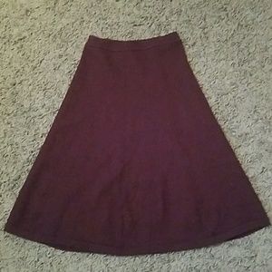Beautiful burgundy wool long skirt
